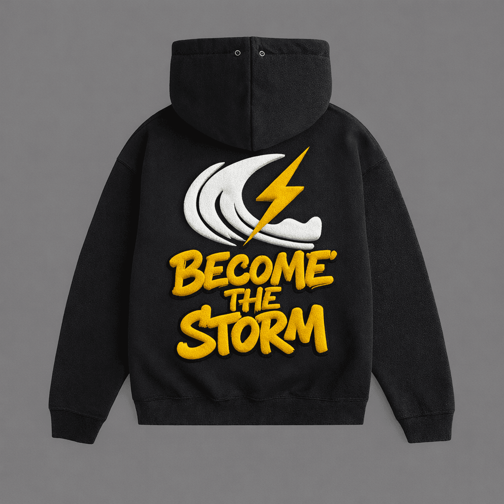 Become the Storm Hoodie Black — Back